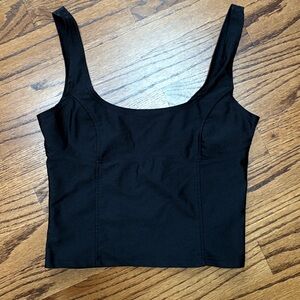 Black Satin Crop Top